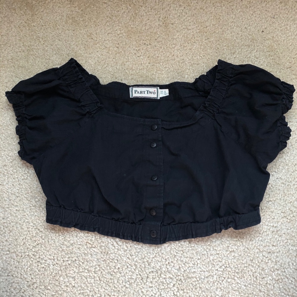 Super Cute Black Cotton Crop Top